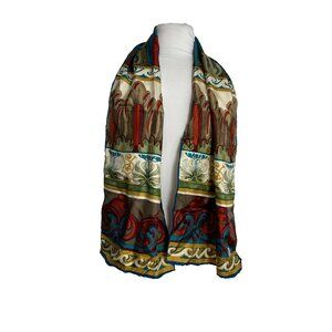 Royal Doulton for the Honey Collection Silk Scarf Rectangle 53" X 11" Colorful